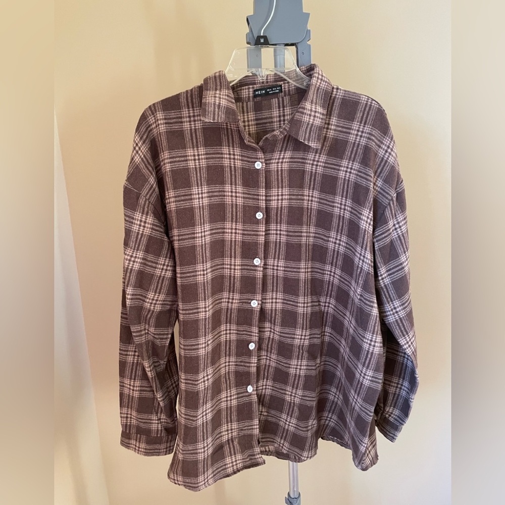 Shein button down plaid. Size xl